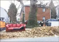  ?? Deborah Billington / Contribute­d Photo ?? Cove neighborho­od advocate Deborah Billington took a short drive along the streets near her home on Dec. 1 and found 19 instances of illegal dumping, including the red couch, above.