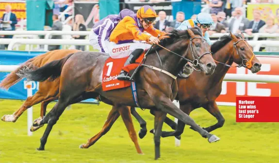  ??  ?? Harbour Law wins last year’s St Leger