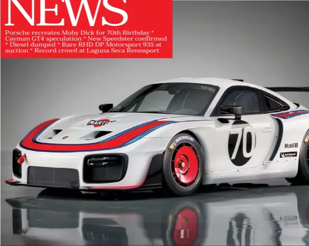  ??  ?? Over 70 years, the back catalogue has been kind to Porsche, with plenty of iconic machines to replicate. When it came to a present for itself, Porsche chose to build a modern day example of the legendary 935/79, AKA Moby Dick