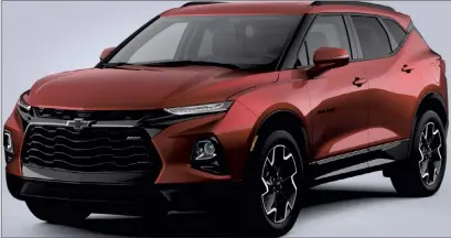  ?? ?? The 2021 Chevy Blazer SUV. Photo courtesy of Chevrolet Internet Media.