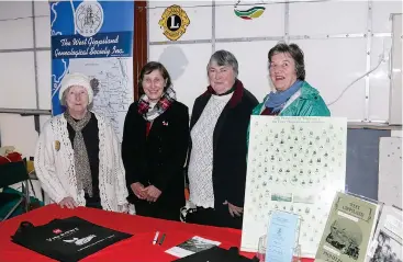  ??  ?? West Gippsland Genealogic­al Society volunteers Janice Swan, Lynne Bickeres, Society president Faye Van Dyk and Gwenda Davies display just some of the resources available for public use at the society’s library.