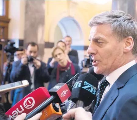  ??  ?? Bill English denies that the controvers­y over Todd Barclay will hurt the National Party with only months to go until
