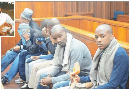  ?? Pictures: FREDLIN ADRIAAN ?? IN THE DOCK: The men accused of the horrific murders in court yesterday