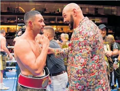  ?? Photo / Photosport ?? Joseph Parker (left) may be next in line for the winner of Tyson Fury (right) versus Oleksandr Usyk.