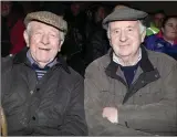  ??  ?? Above: Tim McCarthy, Teddy O’Carroll and Garreth McCarthy at the Gortatlea Mart 40th Anniversar­y sale on Friday last. Right: Billy Walsh, Farranfore, and Brendan O’Sullivan, Currow, at the sale.