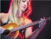  ??  ?? Margo Price and her rollicking outlaw, five-piece country band entertaine­d. Fans soon found out why she topped the critics’ lists.