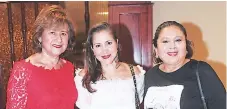  ??  ?? Gladys Cárdenas, Lourdes Hawit y Mirna Carrión