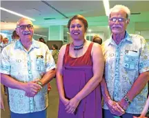  ??  ?? President Major-General (Ret’d) Jioji Konrote with USP Pro Vice Chancellor Winston Thompson and a guest at the Grand Pacific Hotel on December 13, 2018.