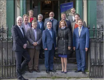  ??  ?? Tourism Ireland board members, including CEO Niall Gibbons, Chairperso­n John O’Shaughness­y and company secretary Shane Clarke, with Fáilte Ireland Chief Executive Paul Kelly outside Creagh House in Doneraile last week.