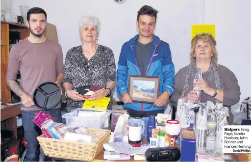  ??  ?? Helpers Greg Page, Sandra Harrison, John Renner and Frances Fleming