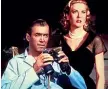  ??  ?? Mistero Il premio Oscar James Stewart (1908 – 1997) e Grace Kelly (1929 – 1982) protagonis­ti di «La finestra sul cortile»