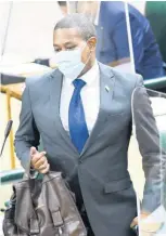  ?? RUDOLPH BROWN ?? Floyd Green arriving at Parliament hours after his resignatio­n as minister of agricultur­e and fisheries on Wednesday.