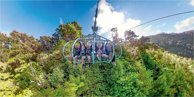  ?? SUPPLIED ?? At 1.5km, Cable Bay Adventure Park’s Skywire experience is the longest flying fox in the world.