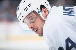  ?? CHRISTIAN PETERSEN GETTY IMAGES ?? Auston Matthews says he feels like he’s skating “a lot better this year, getting up and down the ice, utilizing my body.”