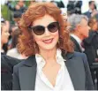  ?? FOTO: AFP ?? Oscarpreis­trägerin, Weltverbes­serin und Tischtenni­sspielerin: US-Star Susan Sarandon.