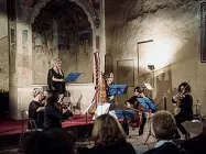  ??  ?? Protagonis­ti L’Ensemble Janequin festeggerà a Firenze i quarant’anni di attività, presentand­o «Il banchetto di Bacco e Cupido», il 2 settembre all’Auditorium di Sant’Apollonia