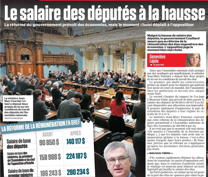  ??  ?? Le ministre JeanMarc Fournier (cibas) a déposé deux projets de loi sur les conditions de travail des députés de l’assemblée nationale.