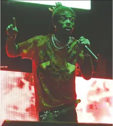  ?? NEILSON BARNARD/GETTY IMAGES ?? Lil Uzi Vert is among five rap stars not nominated for a single 2021 Grammy despite having a No. 1 album this year.