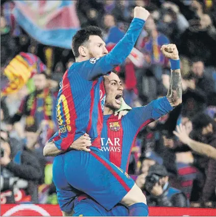  ?? FOTO: PEP MORATA ?? Messi y Neymar, compañeros en el Barça El ‘10’ azulgrana no quiere verle de rival vestido de blanco y ya se lo ha dicho