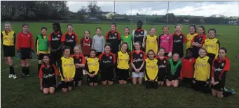  ??  ?? Mallow United and Riverstown U/12 Girls who played out a 2-2 draw at St. Mary’s last Saturday.