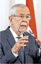  ?? BILD: SN/AP ?? Bundespräs­ident Alexander Van der Bellen sieht Unsicherhe­it auf Österreich zukommen.