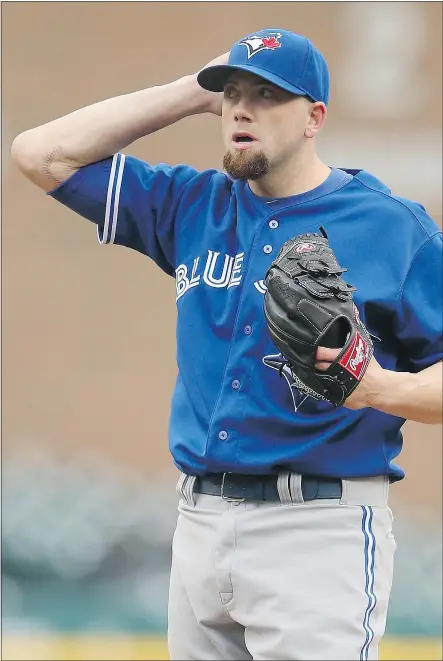  ?? — GETTY IMAGES FILES ?? Toronto Blue Jays relief pitcher Steve Delabar, who appeared in the 2013 All-Star Game, is out of options, meaning the club has to place him on waivers if they want to send him to the minors.