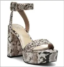  ?? PHOTO COURTESY DSW.COM ?? STEPPING OUT: Vincent Camuto’s Gebbrian platform sandal is perfect for a night out.