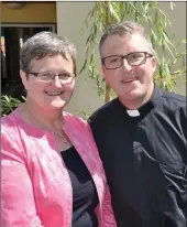  ??  ?? Susan O’Keeffe with Fr Sean Corkery.