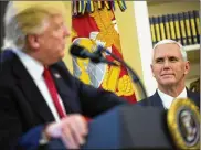 ?? ERIC THAYER / THE NEW YORK TIMES ?? Vice President Mike Pence, with President Donald Trump at the White House, appears to be cementing his status as Trump’s heir apparent.