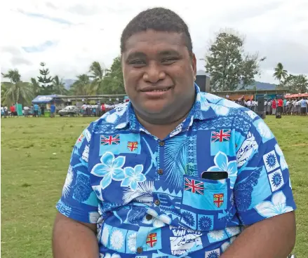  ?? Photo: Laisa Lui ?? Antonio Tuvici after sharing his success story during the University of the South Pacific Open Day at Subrail Park in Labasa on July 26, 2019.