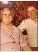  ??  ?? Luerene and Royal Omes “R.O.” Fowler are shown at a Christmas gathering. She died in 2004, and he died in 2000. Both are buried at the Fowler Cemetery in Damascus.