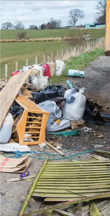  ??  ?? collection­s due to the coronaviru­s, the country has seen an increase in fly tipping, such as above