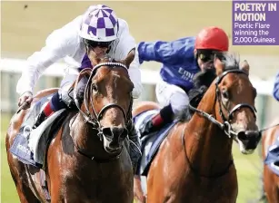  ??  ?? POETRY IN MOTION Poetic Flare winning the 2,000 Guineas