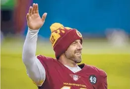 ?? SCOTT TAETSCH/GETTY ?? Veteran QB Alex Smith retired from the NFL on Monday. Smith was named the comeback player of the year last season after returning from a horrific leg injury.