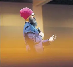  ?? JUSTIN TANG/THE CANADIAN PRESS ?? NDP Leader Jagmeet Singh has been on the defensive after videos emerged suggesting links to advocates of an independen­t Sikh state called Khalistan.