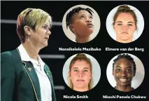  ?? Nkechi Pamela Chukwu ?? Nonsikelel­o Mazibuko
Nicola Smith
Elmere van der Berg
Coach Dorette Badenhorst says SA players have talent but need exposure.