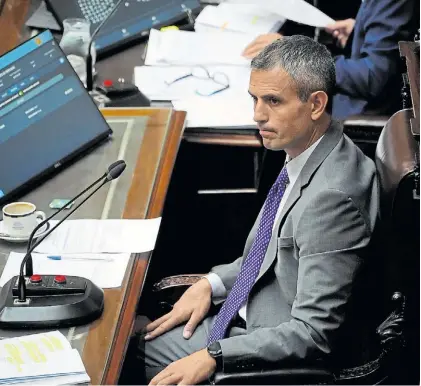  ?? ?? Presidente. De la Cámara de Diputados, Martín Menem. A LLA le espera una dura pelea en la bicameral.