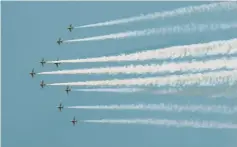  ??  ?? Roaring machines on the track and in the sky at Festival of Speed