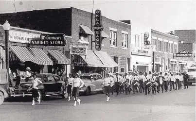  ?? COURTESY OF GREENWOOD CULTURAL CENTER ?? A band marching on Greenwood Avenue in Tulsa, Oklahoma.