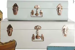  ??  ?? NEW Metal storage trunks, from £ 89, Idyll Home. 01270 812717; idyllhome.co.uk