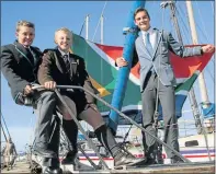  ?? Picture: FREDLIN ADRIAAN ?? FRANCE AHOY: Hoping to do Port Elizabeth proud at the RS Tera World Champs in France are, from left, Cameron Hills, 14, Jamie McGillivra­y, 13, and Luke Weddell, 15