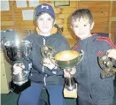  ??  ?? Junior Merit winners Chris Farrell (left) and Harry Copeland