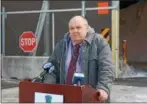  ?? OSCAR GAMBLE — DIGITAL FIRST MEDIA ?? Bob Kennedy, PennDOT District 6 Acting Assistant District Executive for Maintenanc­e, discusses the agency’s preparedne­ss for a nor’easter expected to bring heavy wet snow to the region.