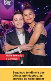  ??  ?? Noah Schnapp e Zendaya