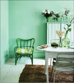  ??  ?? Bring the outdoors in with paint colours from nature and weathered furnishing­s. 7667374