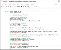  ??  ?? Here’s the output of series.py inside Jupyter – the code illustrate­s how to work with Series and how to convert between DataFrame and Series objects.