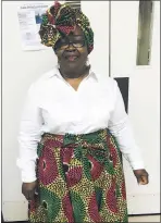  ??  ?? Bettie Cochran dressed in her African attire at the third annual Juneteenth Celebratio­n at the Richard R. Clark Senior Center in La Plata.