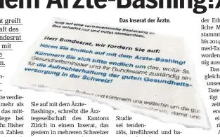  ??  ?? Das Inserat der Ärzte.