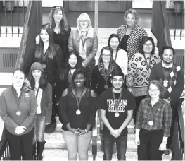  ?? Submited photo ?? Texarkana College’s Board of Trustees recognized several graduating members of the school’s Honors College during its meeting Monday. Shown are, front row from left, are Allison Haley, Alexandria Hart, Juna Moreno and Harper McKnight. Second row, from...