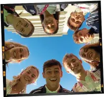  ??  ?? Going for gold: Tom Daley, below centre, shared a snap with his fellow Team GB athletes as the Games get under way